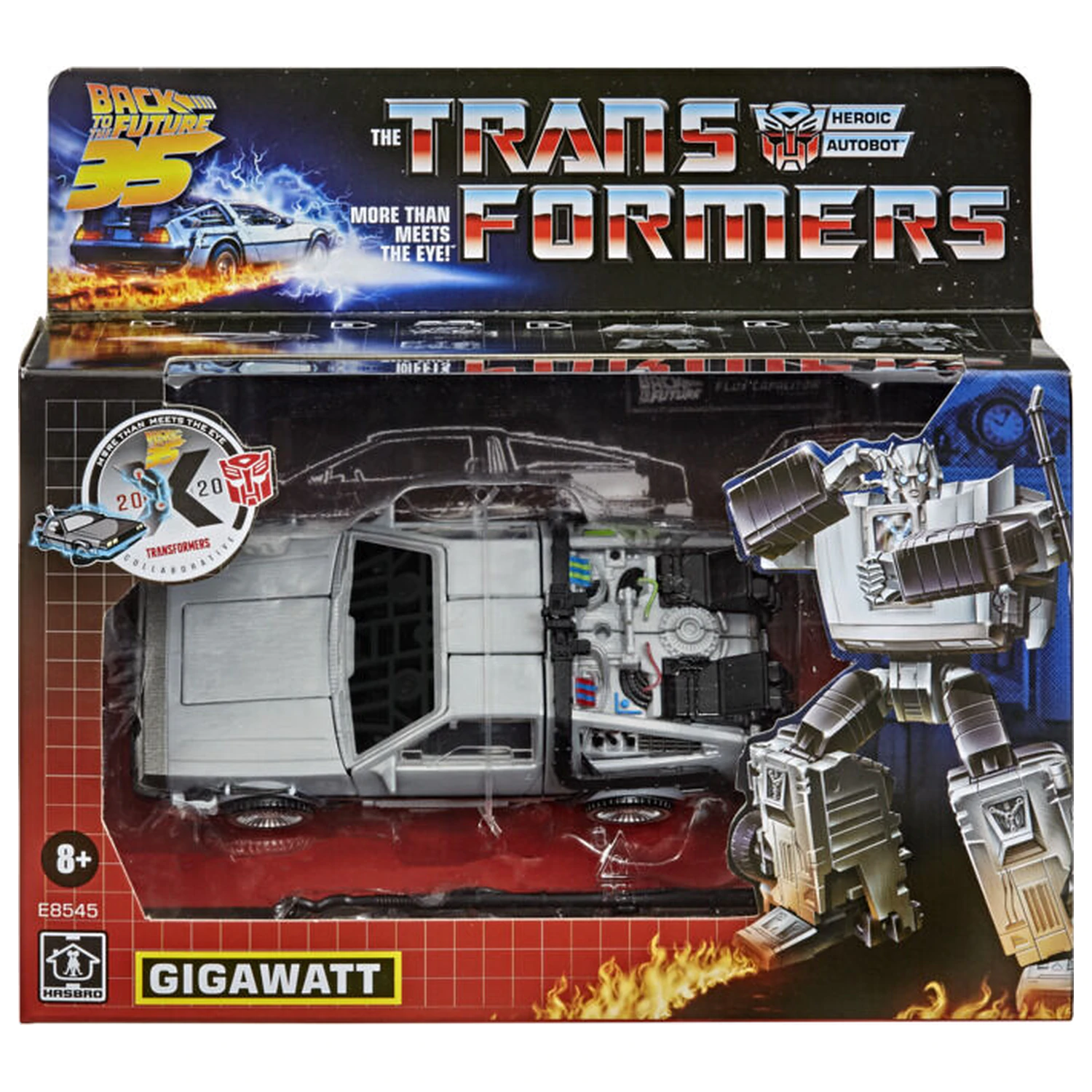 Transformers Back to the Future Delorean Gigawatt figure 14cm product photo