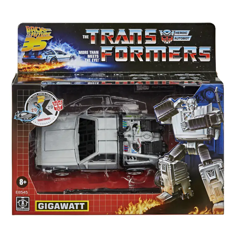 Transformers Back to the Future Delorean Gigawatt figure 14cm product photo
