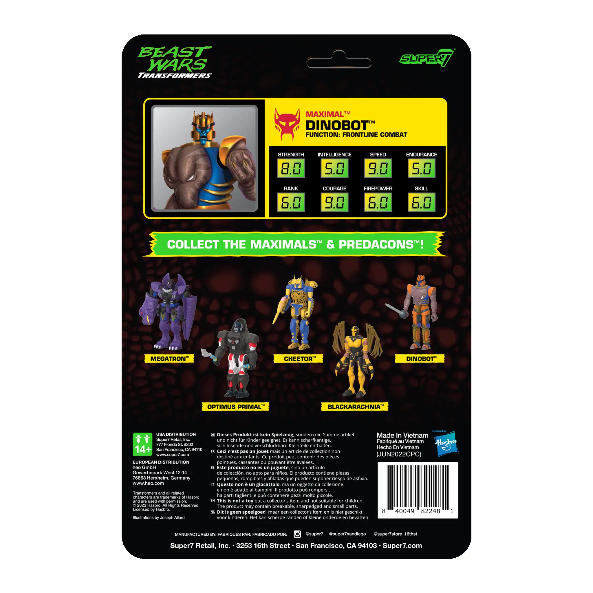 Transformers Beast Wars  ReAction Action Figure Dinobot 10 cm product photo