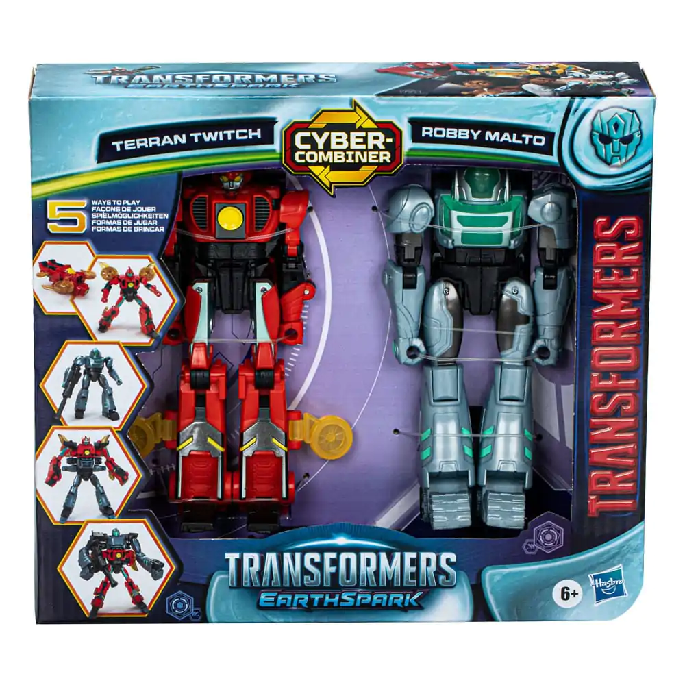 Transformers EarthSpark Cyber Combiner Action Figure 2-Pack Terran Twitch & Robby Malto 13 cm product photo