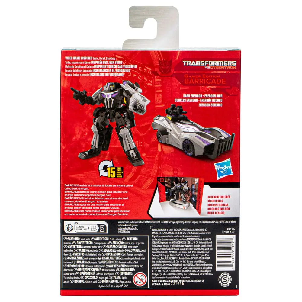 Transformers Generations Studio Series Deluxe Class Action Figure Gamer Edition Barricade 11 cm product photo