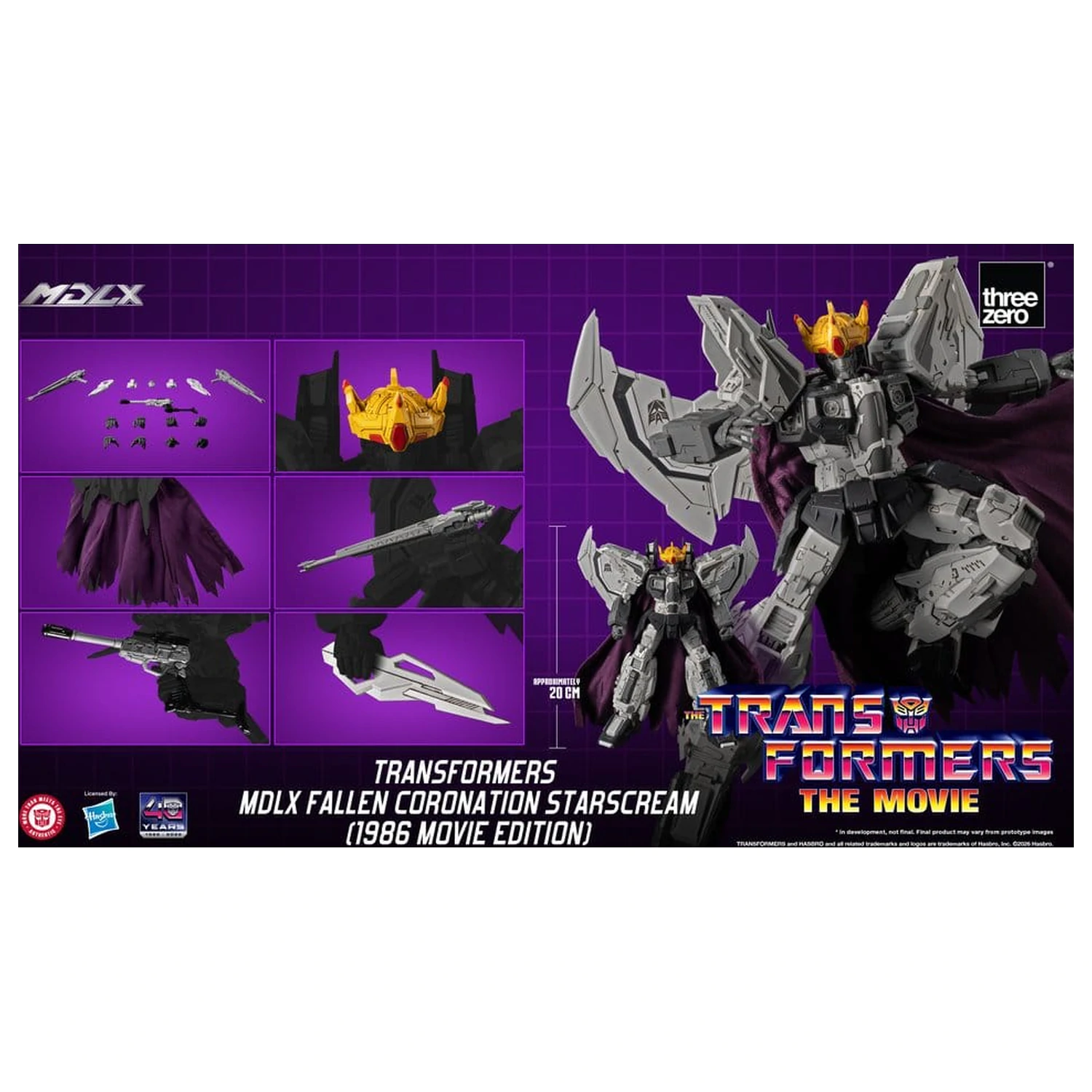Transformers MDLX Action Figure Fallen Coronation Starscream (1986 Movie Edition) 20 cm product photo