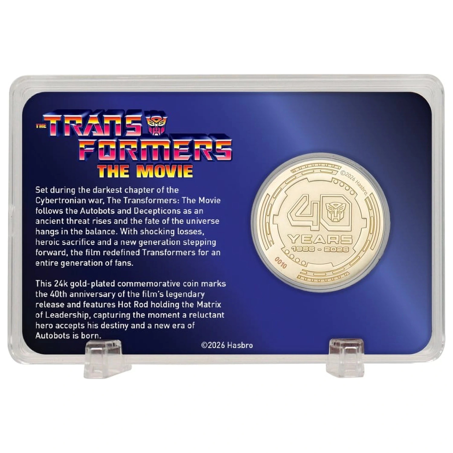Transformers Collectable Coin The Movie 40th Anniversary Limited Edition 24k Gold Plated product photo