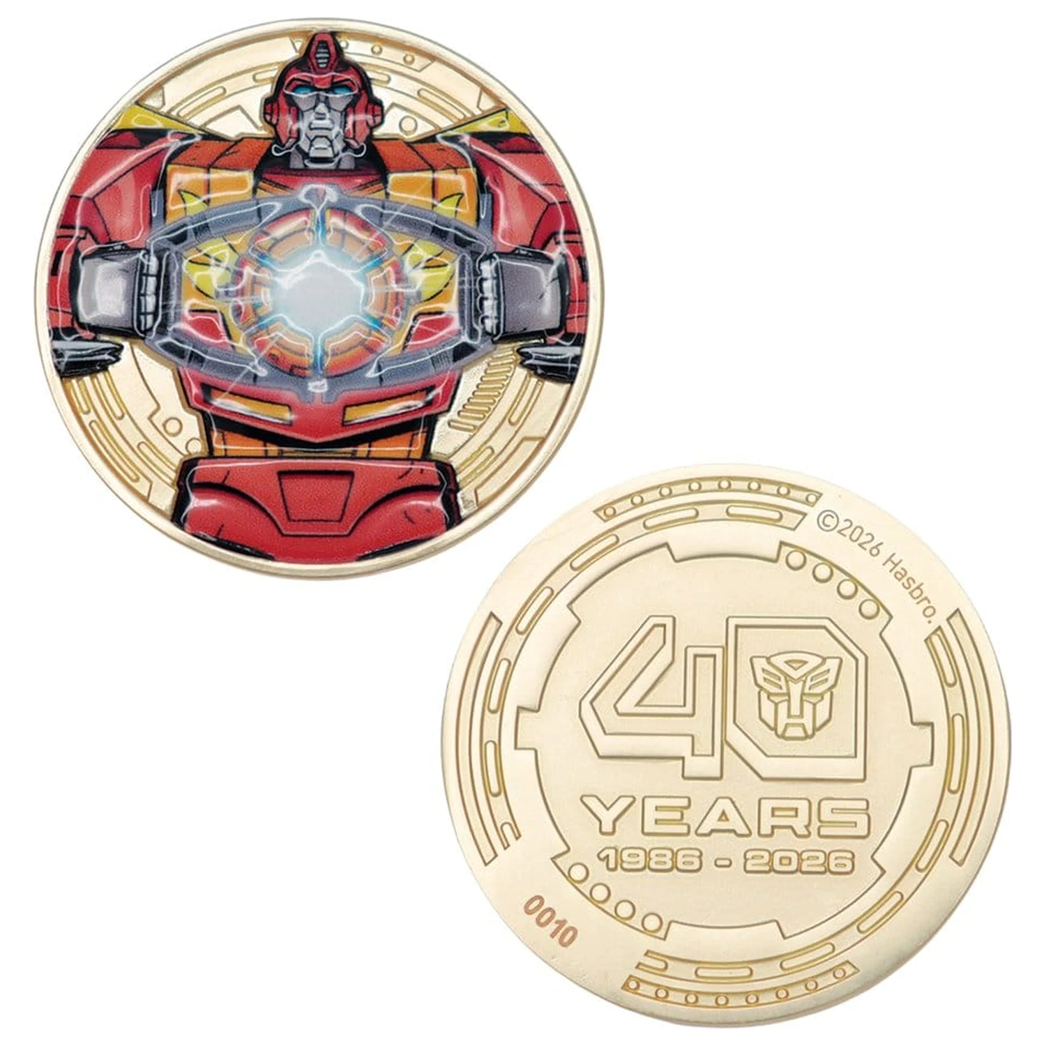 Transformers Collectable Coin The Movie 40th Anniversary Limited Edition 24k Gold Plated product photo