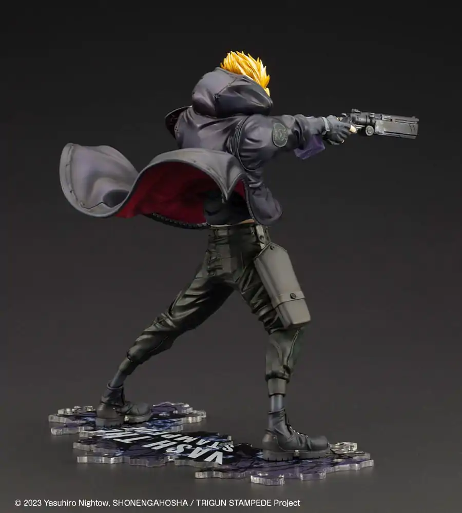 Trigun Stampede ARTFXJ Statue 1/8 Vash the Stampede The Gunman in Black Ver. 22 cm termékfotó