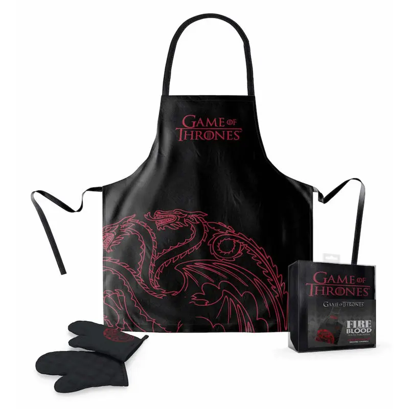 Game of Thrones cooking apron with oven mitt Targaryen product photo