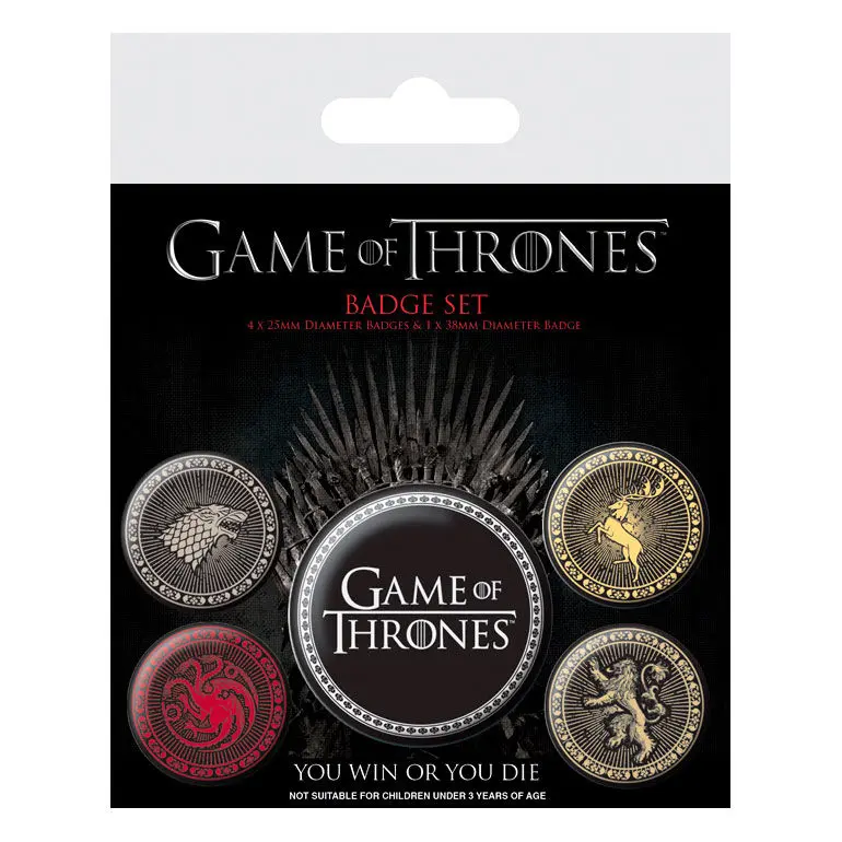 Game Of Thrones Pin-Back Buttons 5-Pack Great Houses product photo