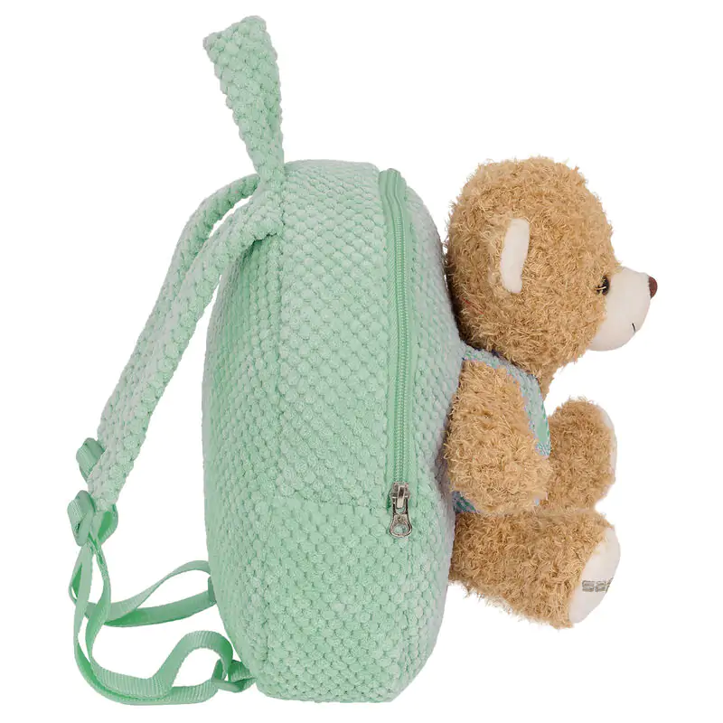 Turquoise backpack with Bear plush toy 27cm product photo