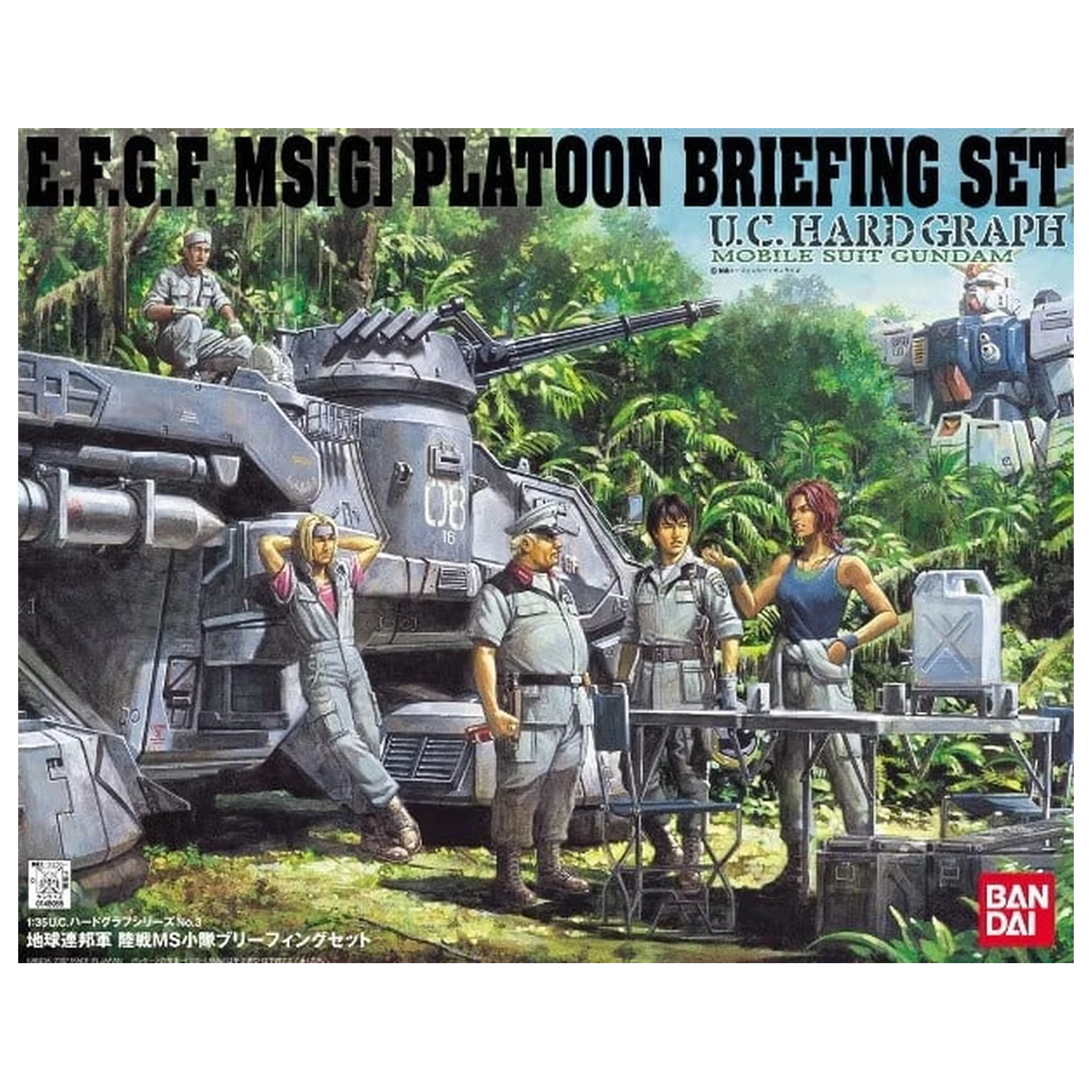 U.C. Hard Graph 1/35 Mobile Suit Gundam Earth Federation Ground Force MS Platoon at Briefing Set product photo