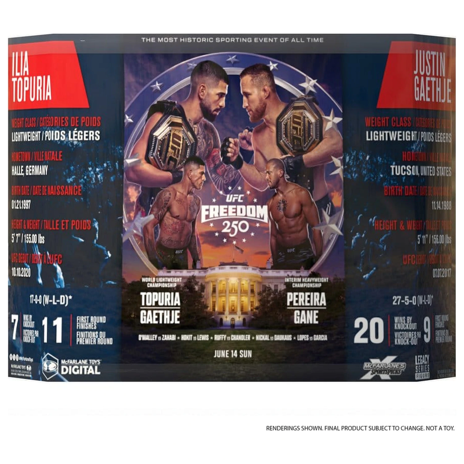 UFC McFarlane’s SportsPicks Action Figures 2-Pack Ilia Topuria vs Justin Gaethje (Freedom 250) 18 cm product photo