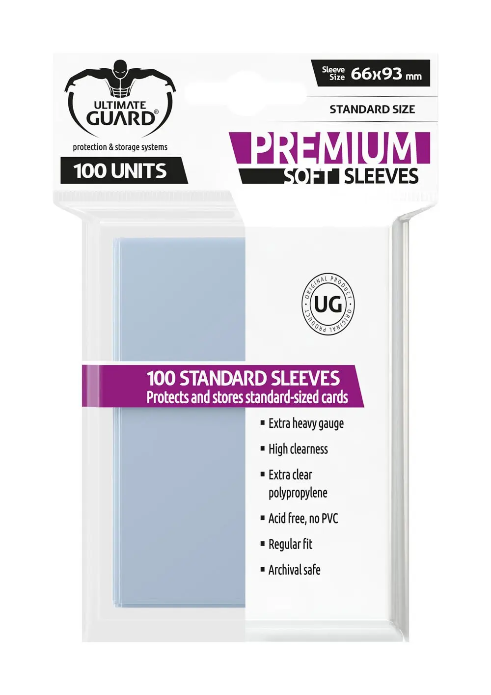 Ultimate Guard Premium Soft Sleeves Standard Size Transparent (100) product photo