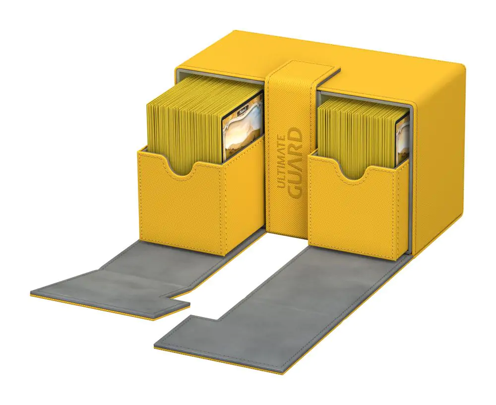 Ultimate Guard Twin Flip´n´Tray  Deck Case 160+ Standard Size XenoSkin Amber product photo