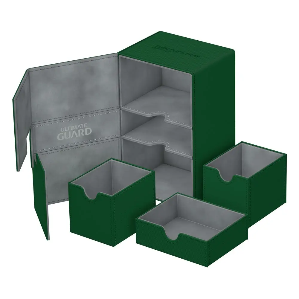 Ultimate Guard Twin Flip´n´Tray  Deck Case 160+ Standard Size XenoSkin Green product photo