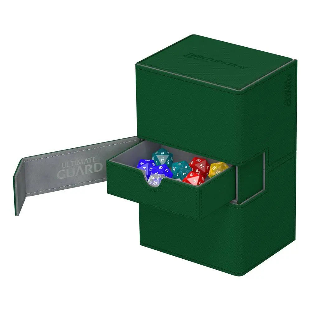 Ultimate Guard Twin Flip´n´Tray  Deck Case 160+ Standard Size XenoSkin Green product photo