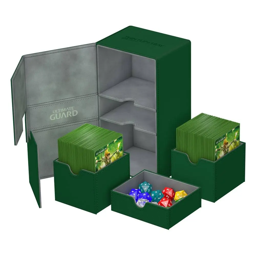 Ultimate Guard Twin Flip´n´Tray Deck Case 200+ Standard Size XenoSkin Green product photo