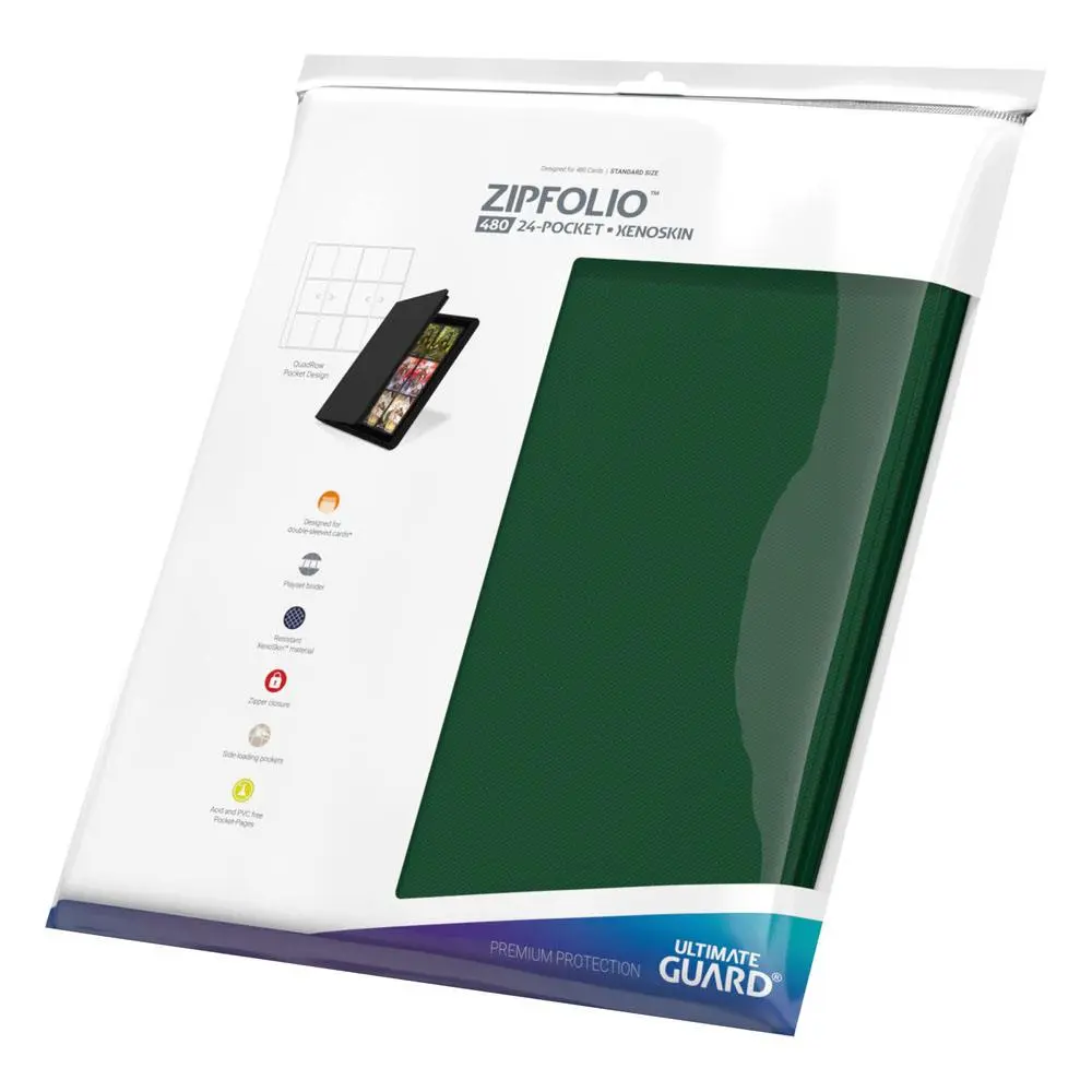 Ultimate Guard Zipfolio 480 - 24-Pocket XenoSkin (Quadrow) - Green product photo
