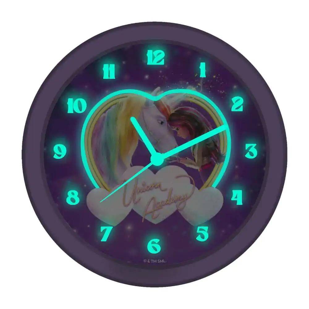 Unicorn Academy Wall Clock Glow in the Dark product photo