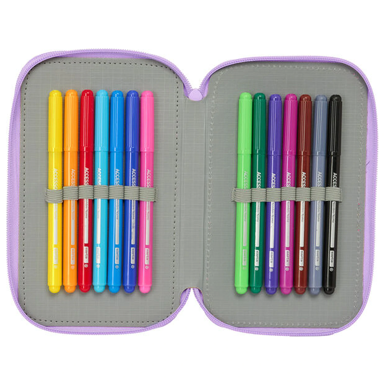 Unicorn Academy triple pencil case 37pcs product photo