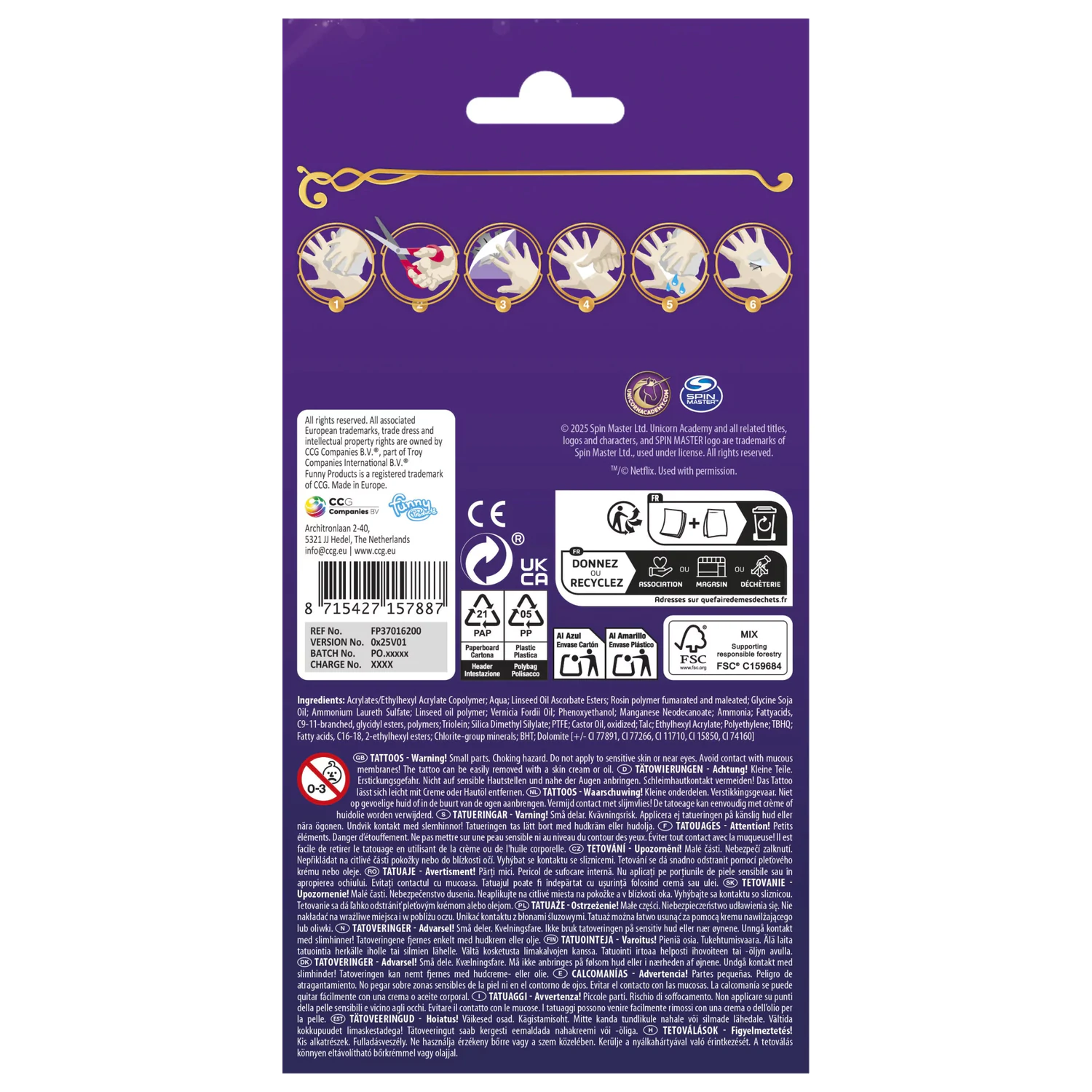 Unicorn Academy Heart Tattoos 12-Pack product photo