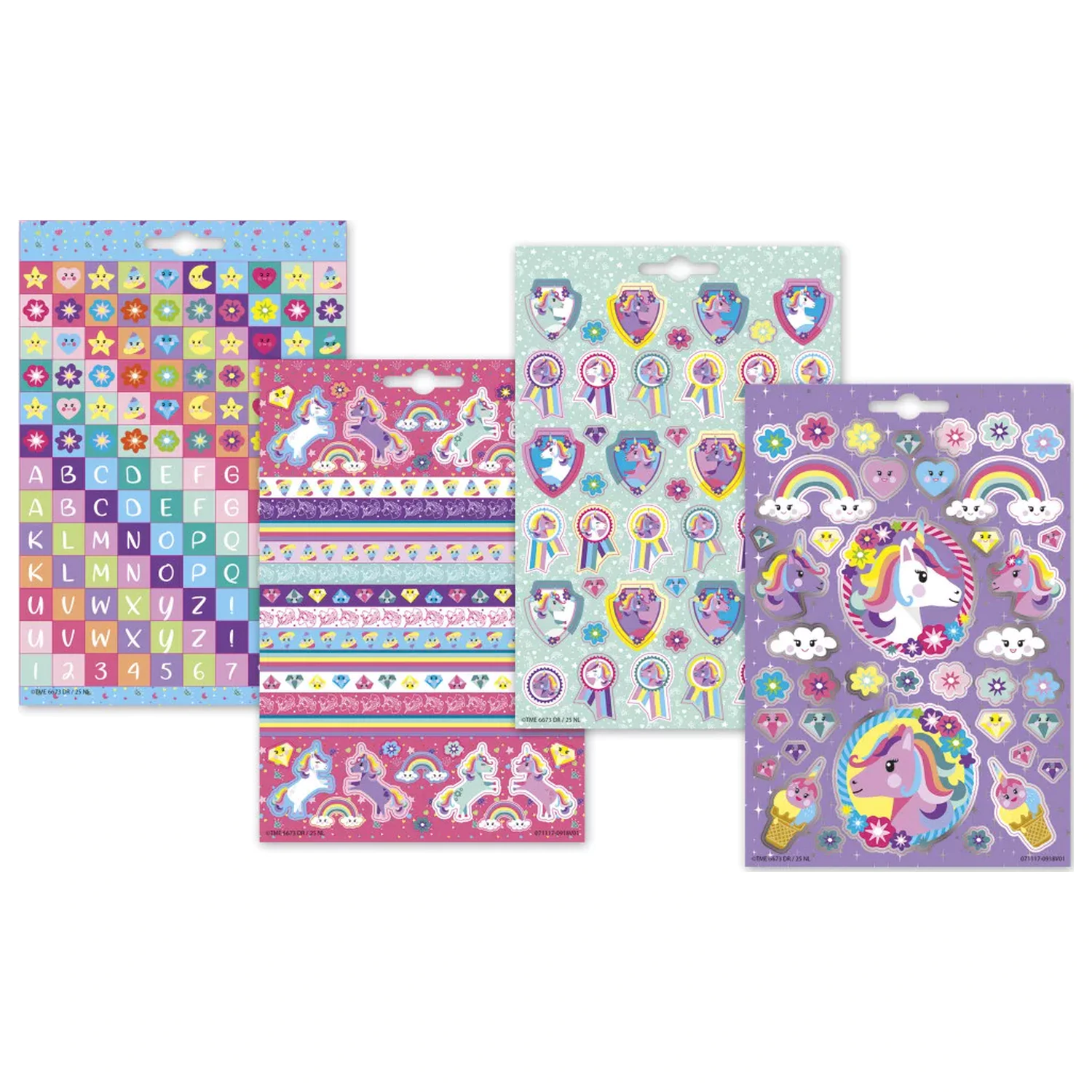 Unicorn Flower Sticker Set 4 Sheets product photo