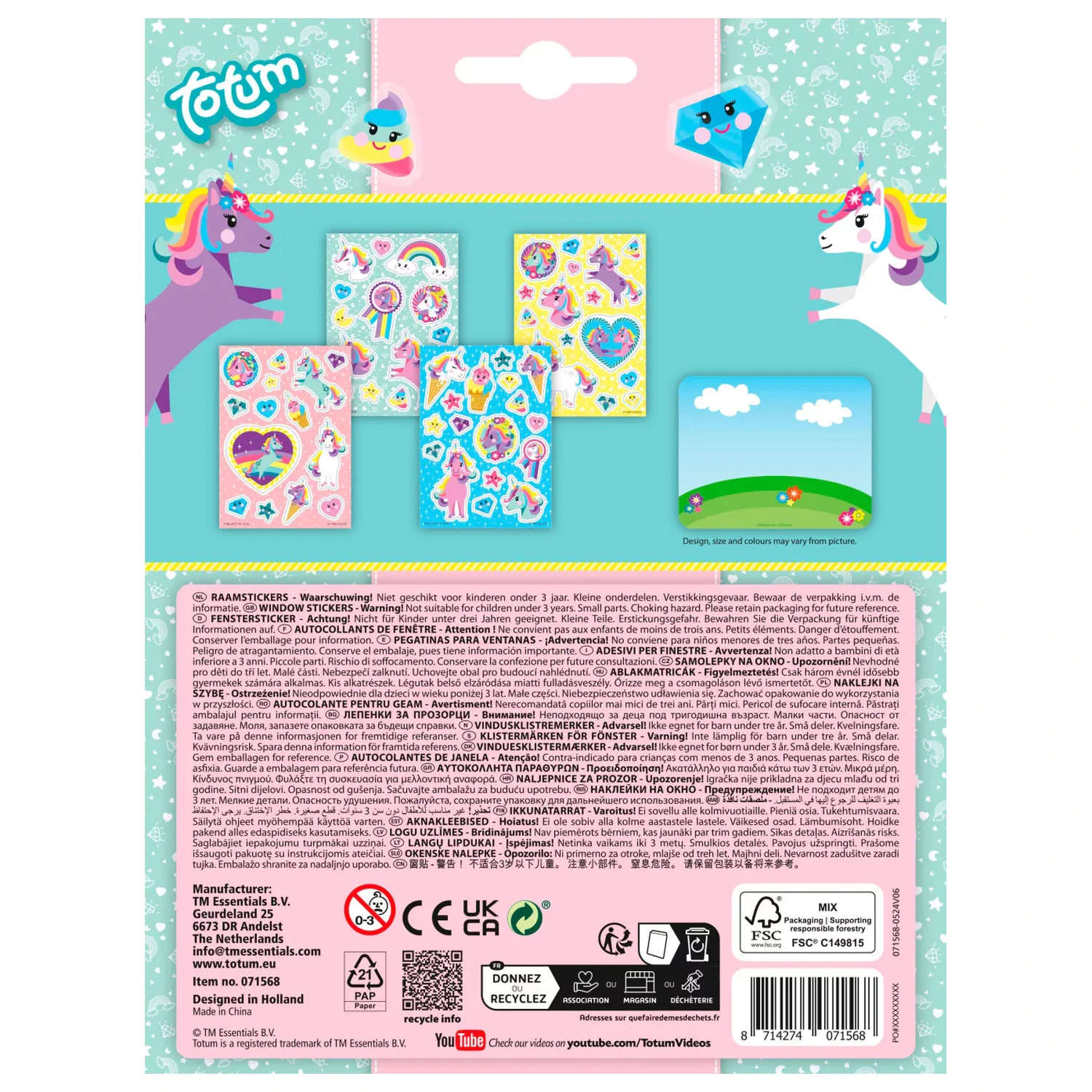 Unicorn Happy Window Cling Set product photo