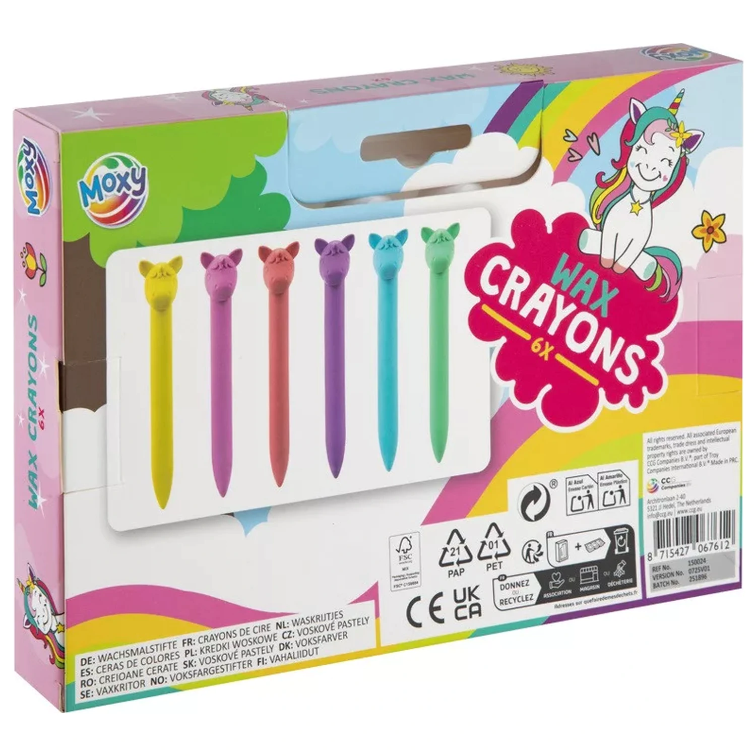 Unicorn Happy Shape Crayon, 6-count product photo