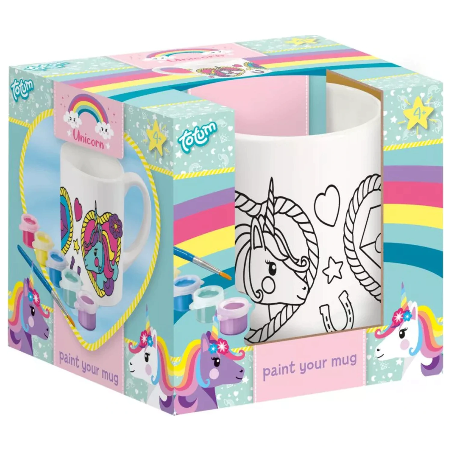 Unicorn Heart Paintable Porcelain Mug 235 ml product photo