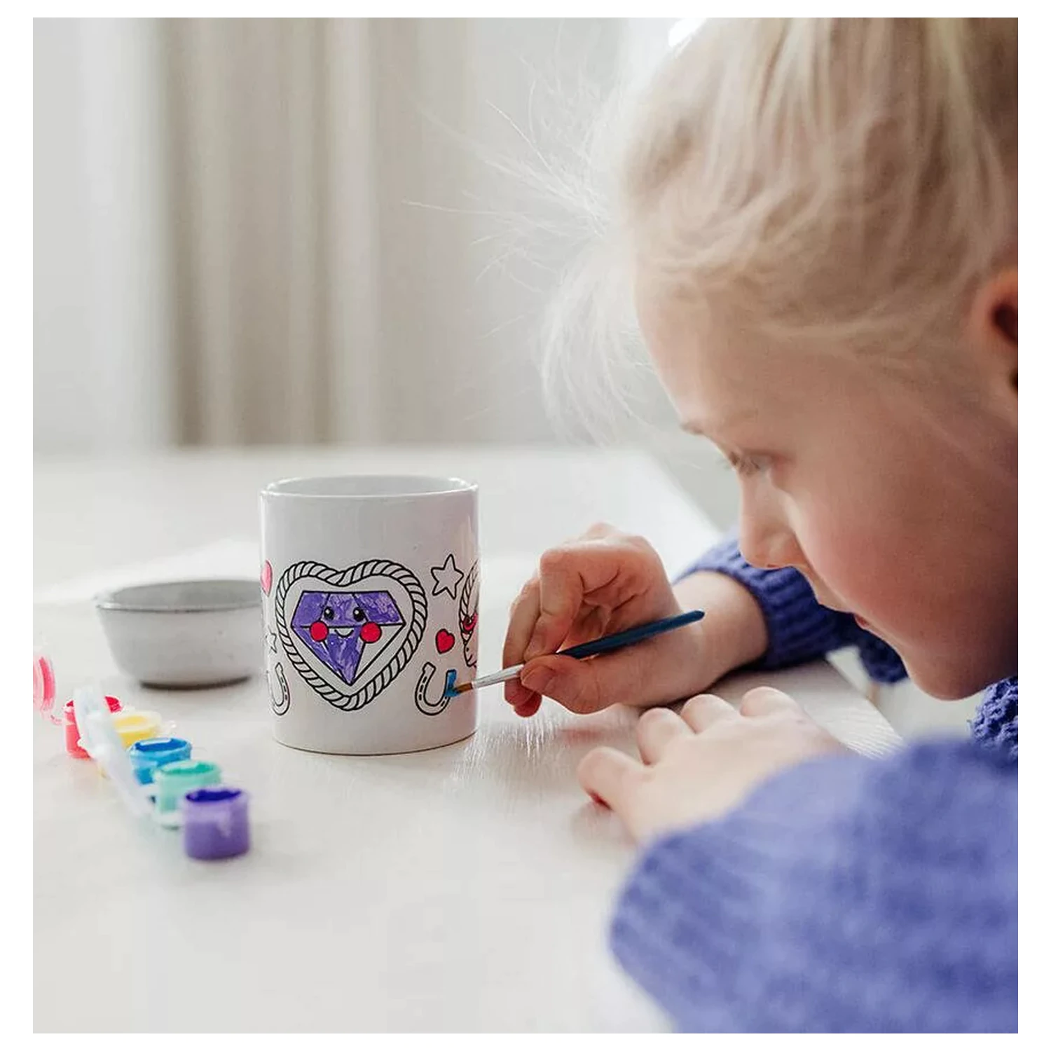 Unicorn Heart Paintable Porcelain Mug 235 ml product photo