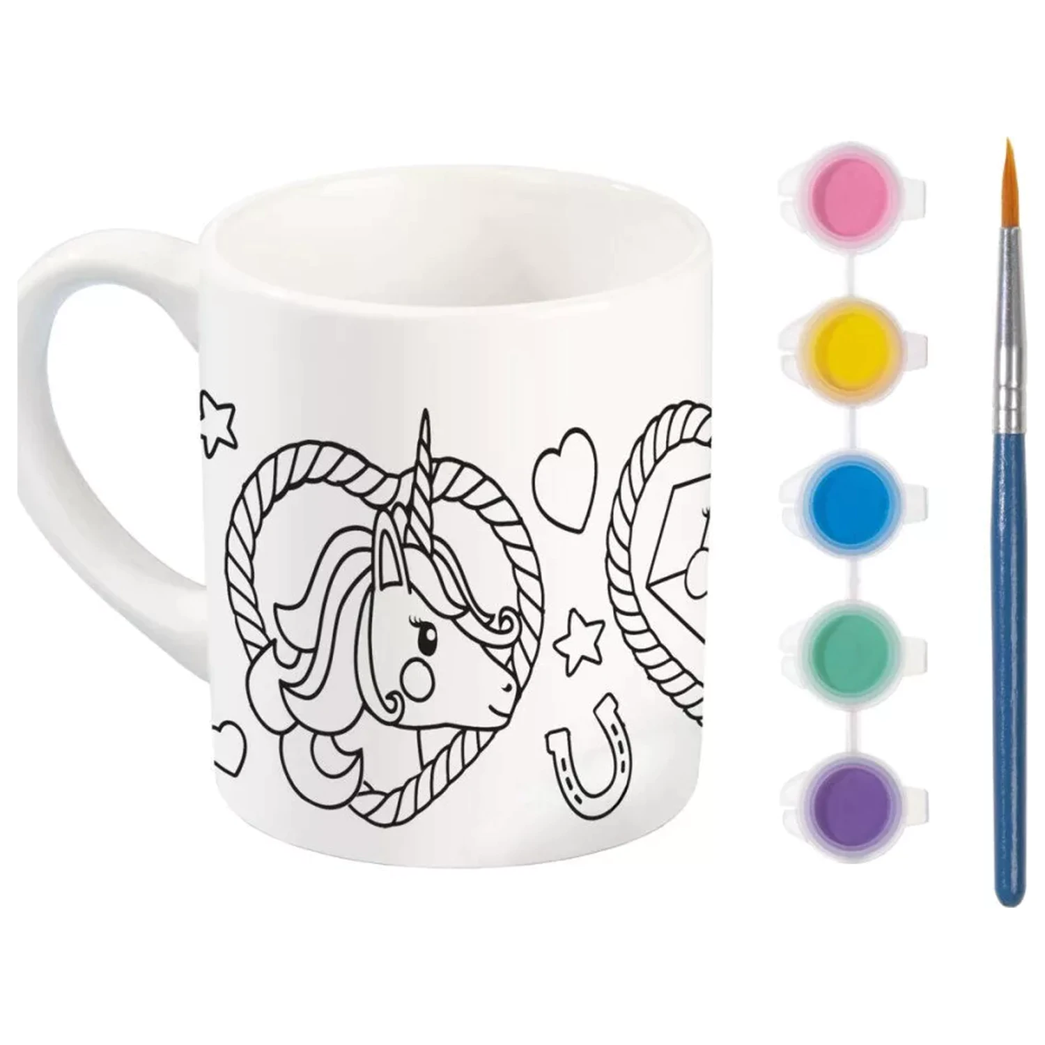 Unicorn Heart Paintable Porcelain Mug 235 ml product photo