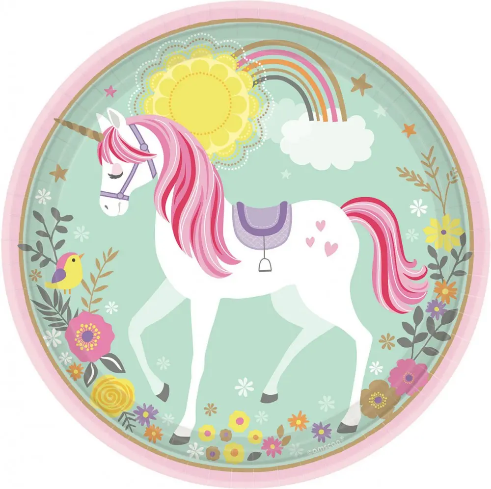 Unicorn Paper Plates 8-pack 22.9 cm product photo