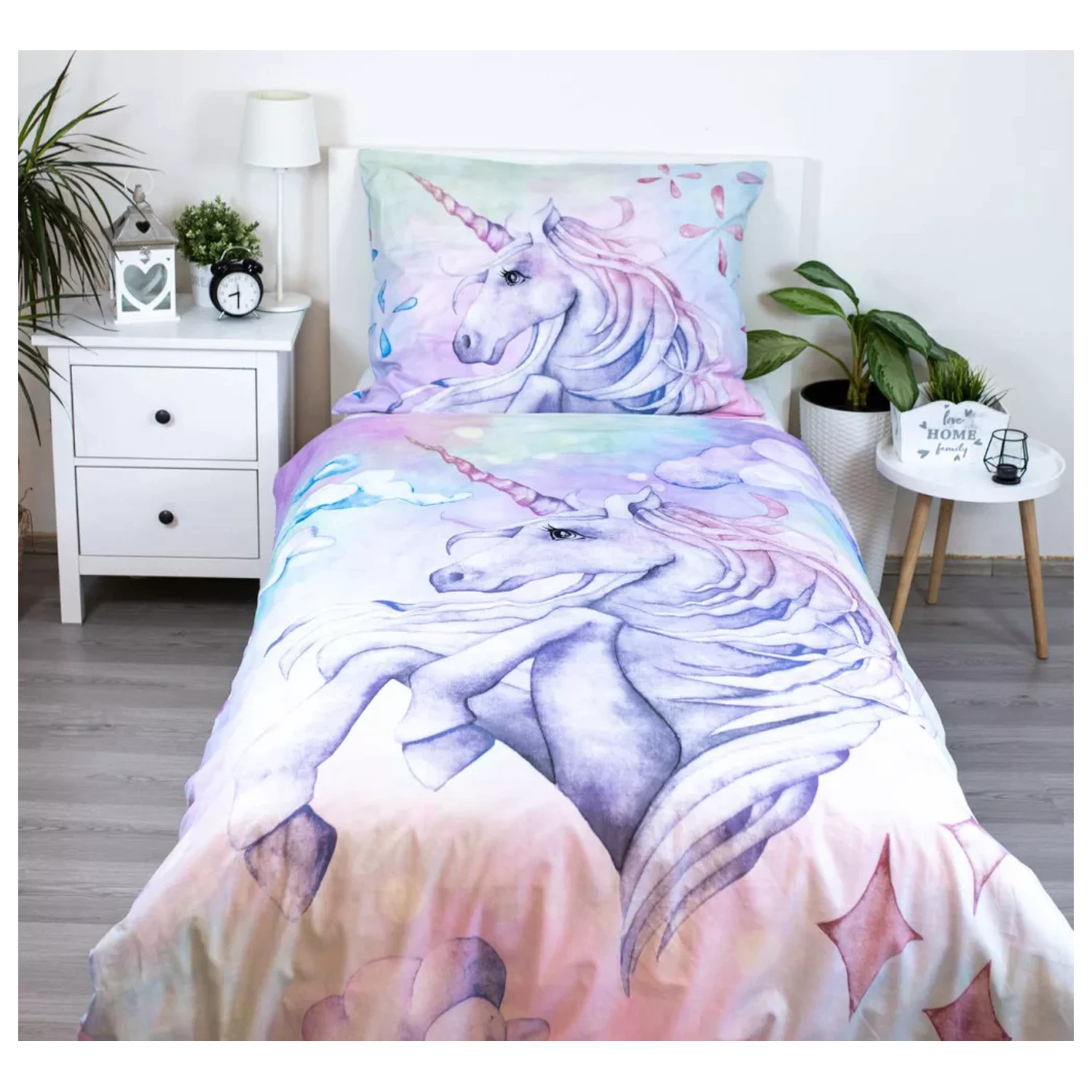 Unicorn Pastel Rainbow Duvet Cover product photo