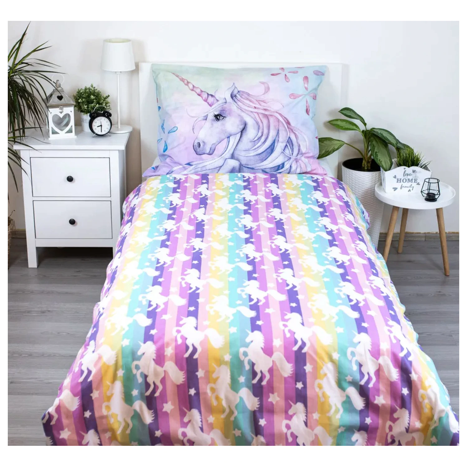 Unicorn Pastel Rainbow Duvet Cover product photo
