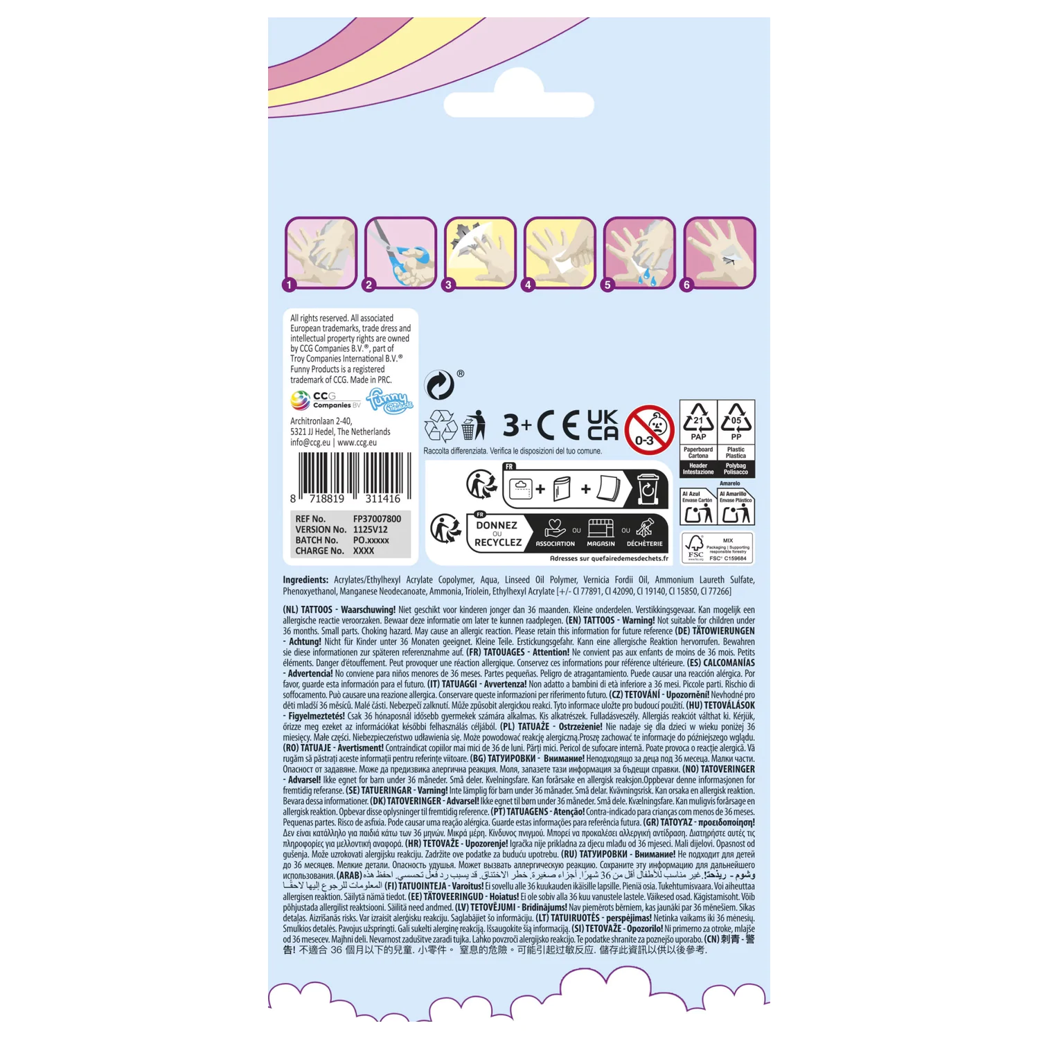 Unicorn Pastel Tattoo 12-Pack product photo