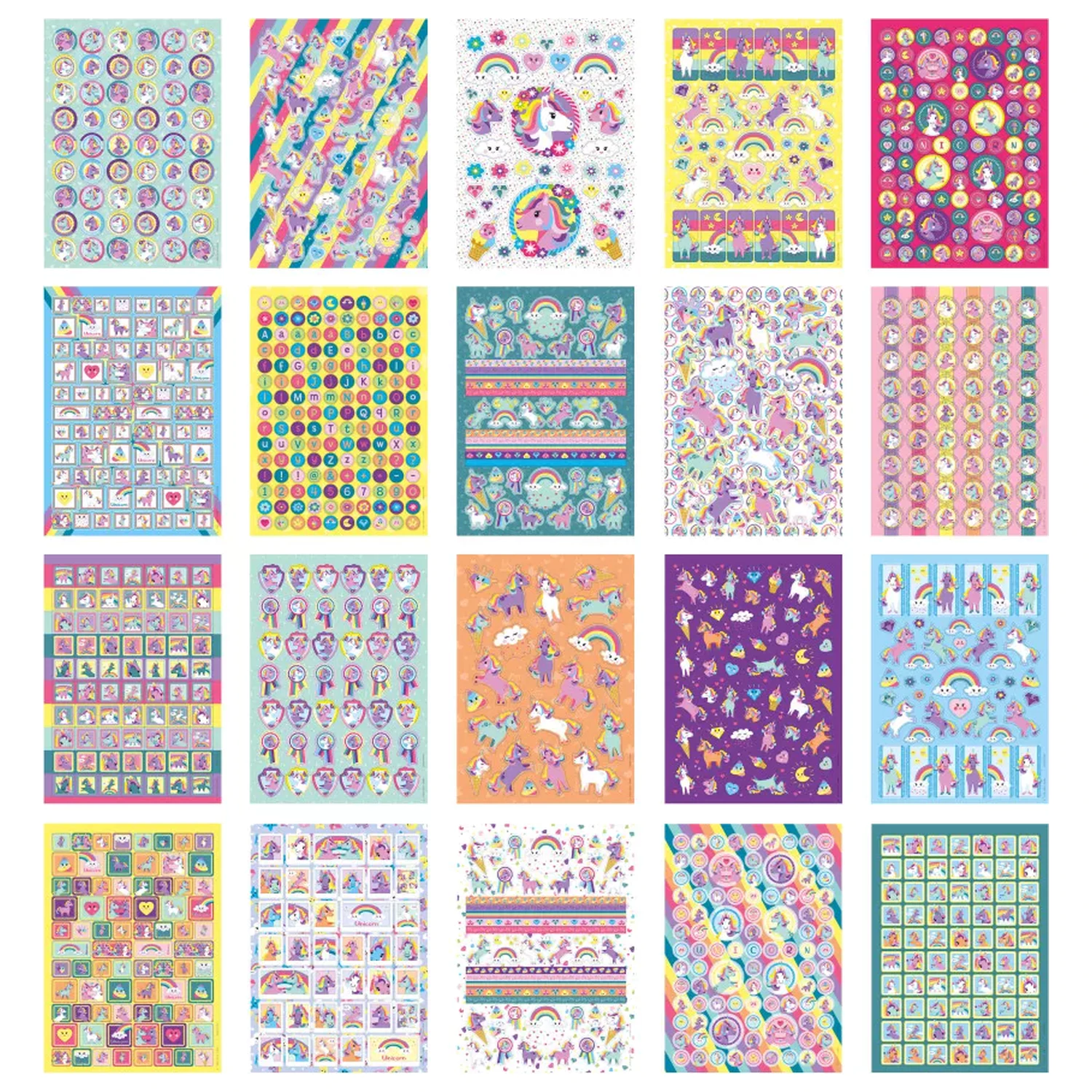 Unicorn Rainbow Sticker Pack 1000 Pcs product photo