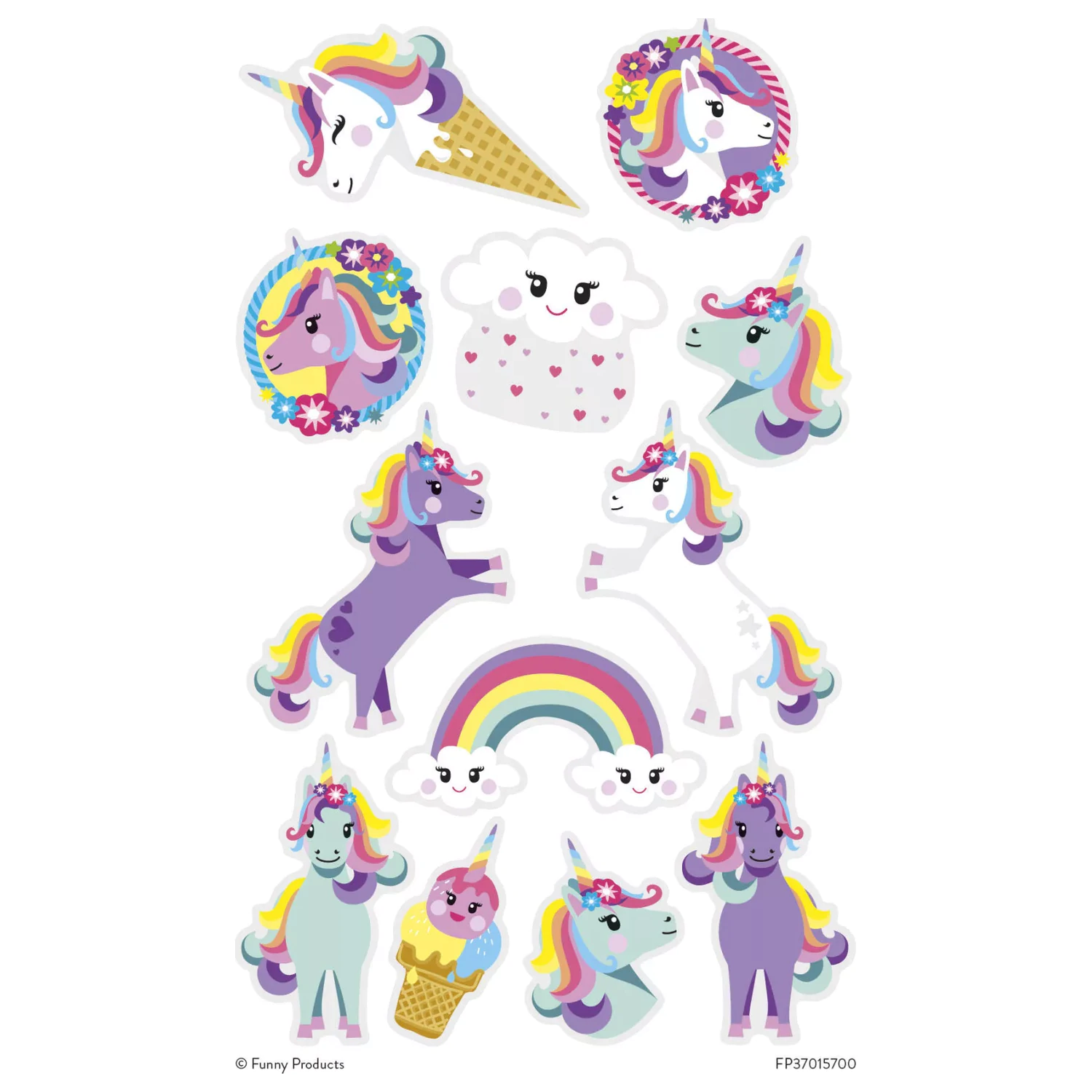 Unicorn Rainbow Tattoo 12-piece product photo