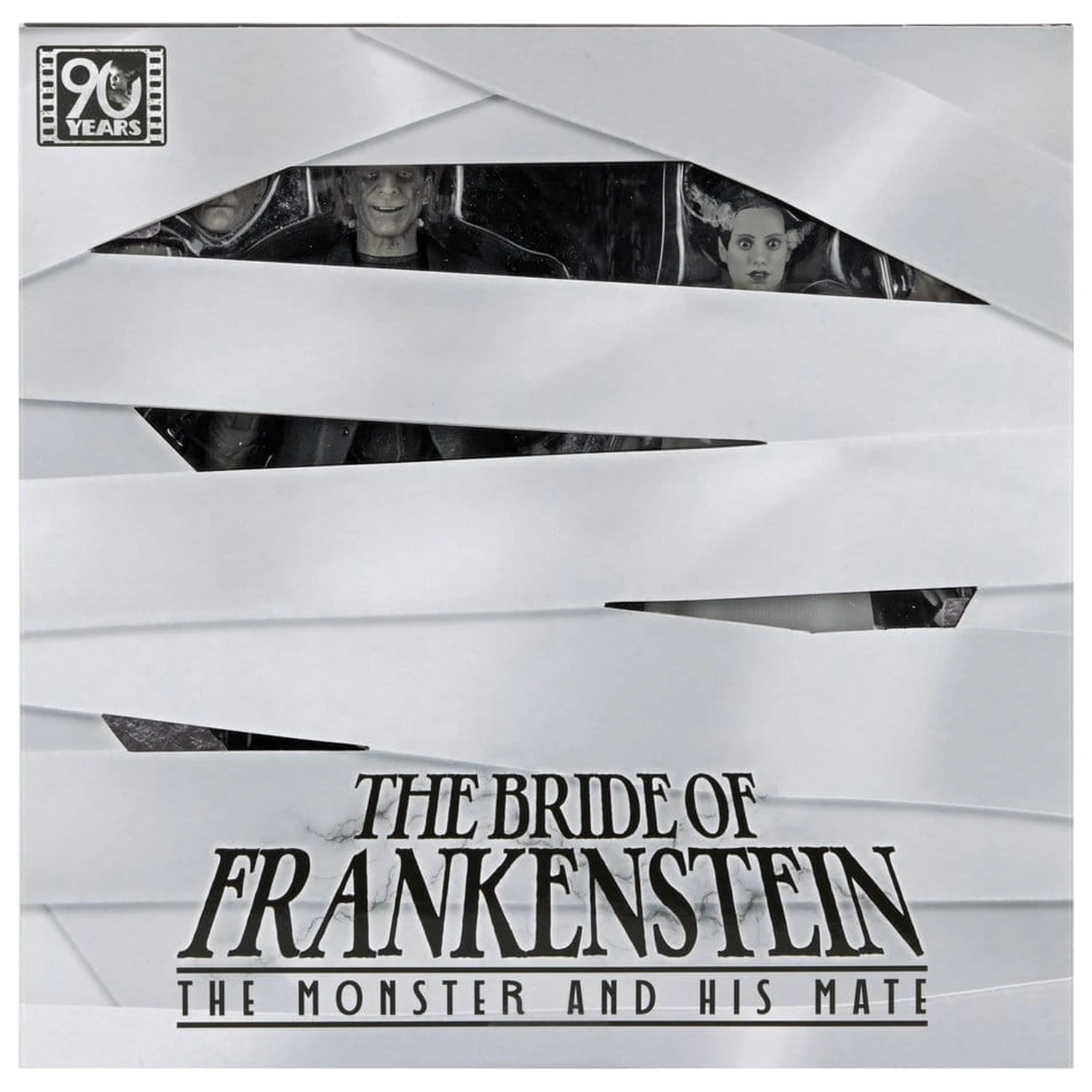 Universal Monsters 2-Pack Action Figure Bride of Frankenstein 90th Anniversary The Monster & His Mate (B&W) 18 cm product photo