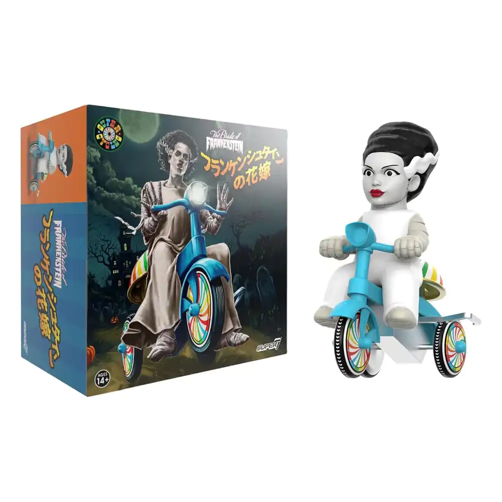 Universal Monsters Super Cycles Action Figure Bride of Frankenstein (White with Blue Trike) 13 cm product photo