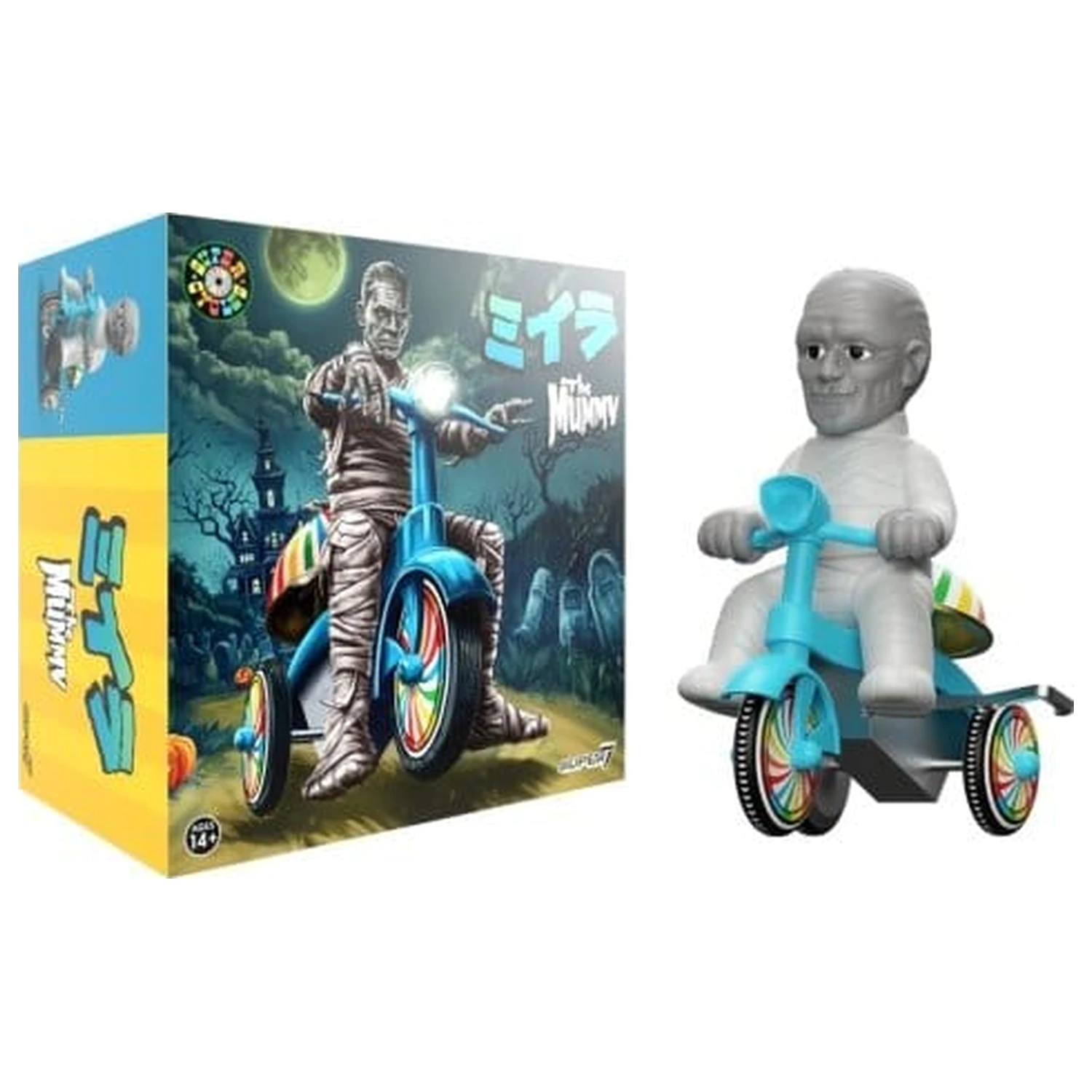 Universal Monsters Super Cycles Vehicle The Mummy (Light Grey w/ Blue Trike) product photo