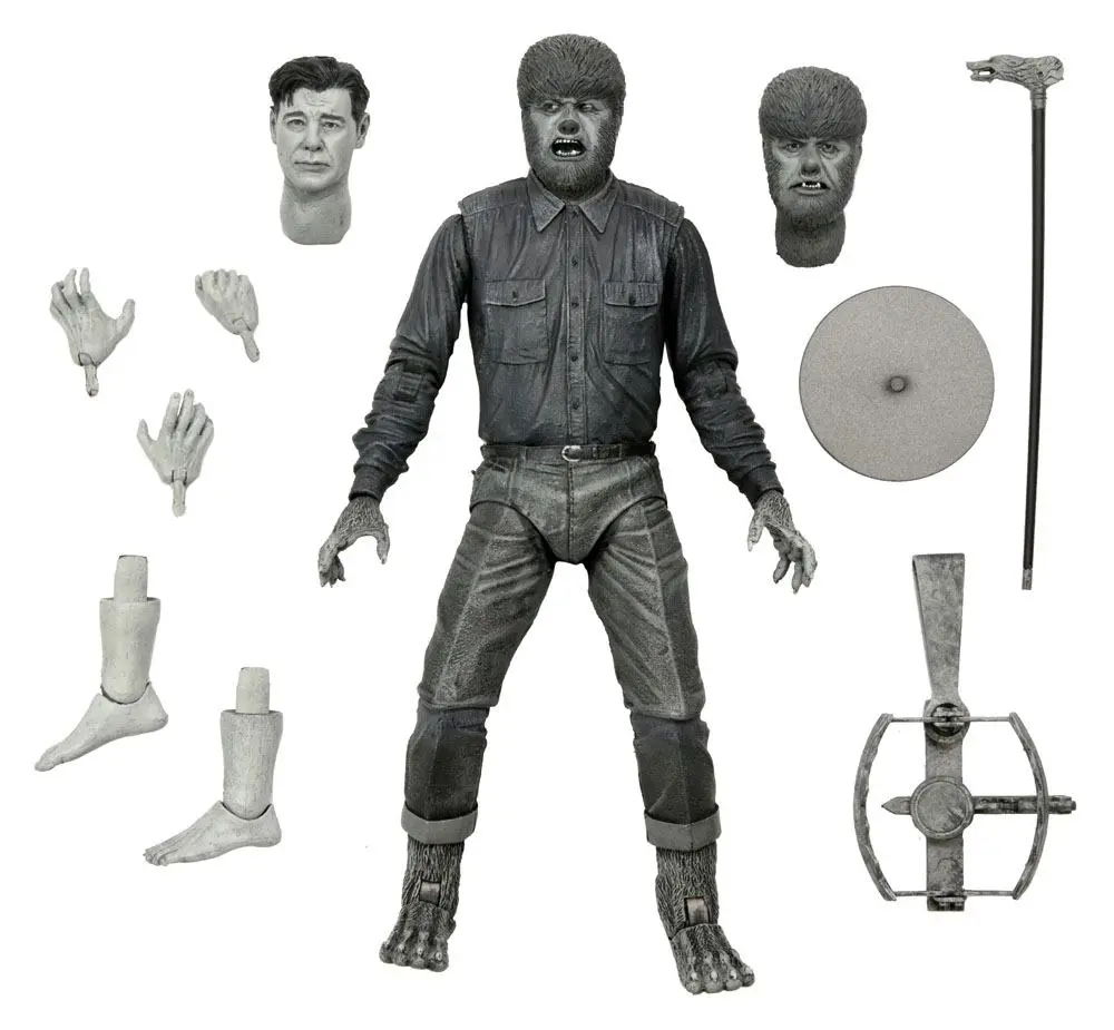 Universal Monsters Action Figure Ultimate The Wolf Man (Black & White) 18 cm termékfotó