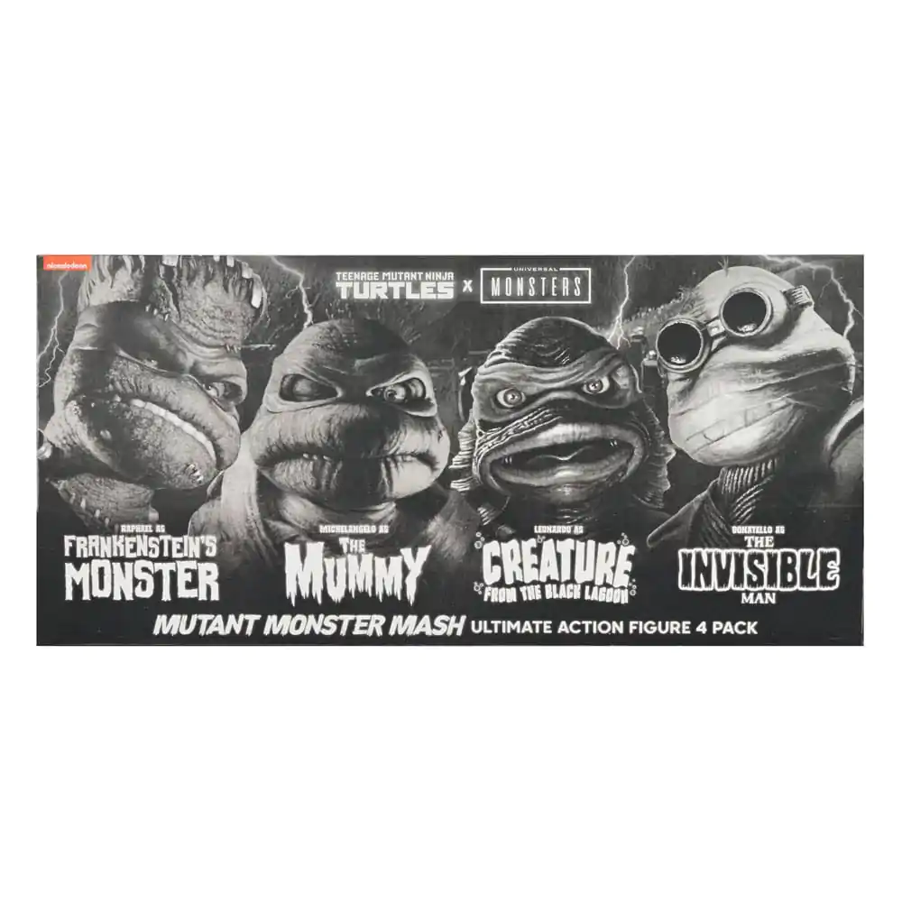 Universal Monsters x Teenage Mutant Ninja Turtles Action Figures 4-Pack Turtles Black & White 18 cm product photo