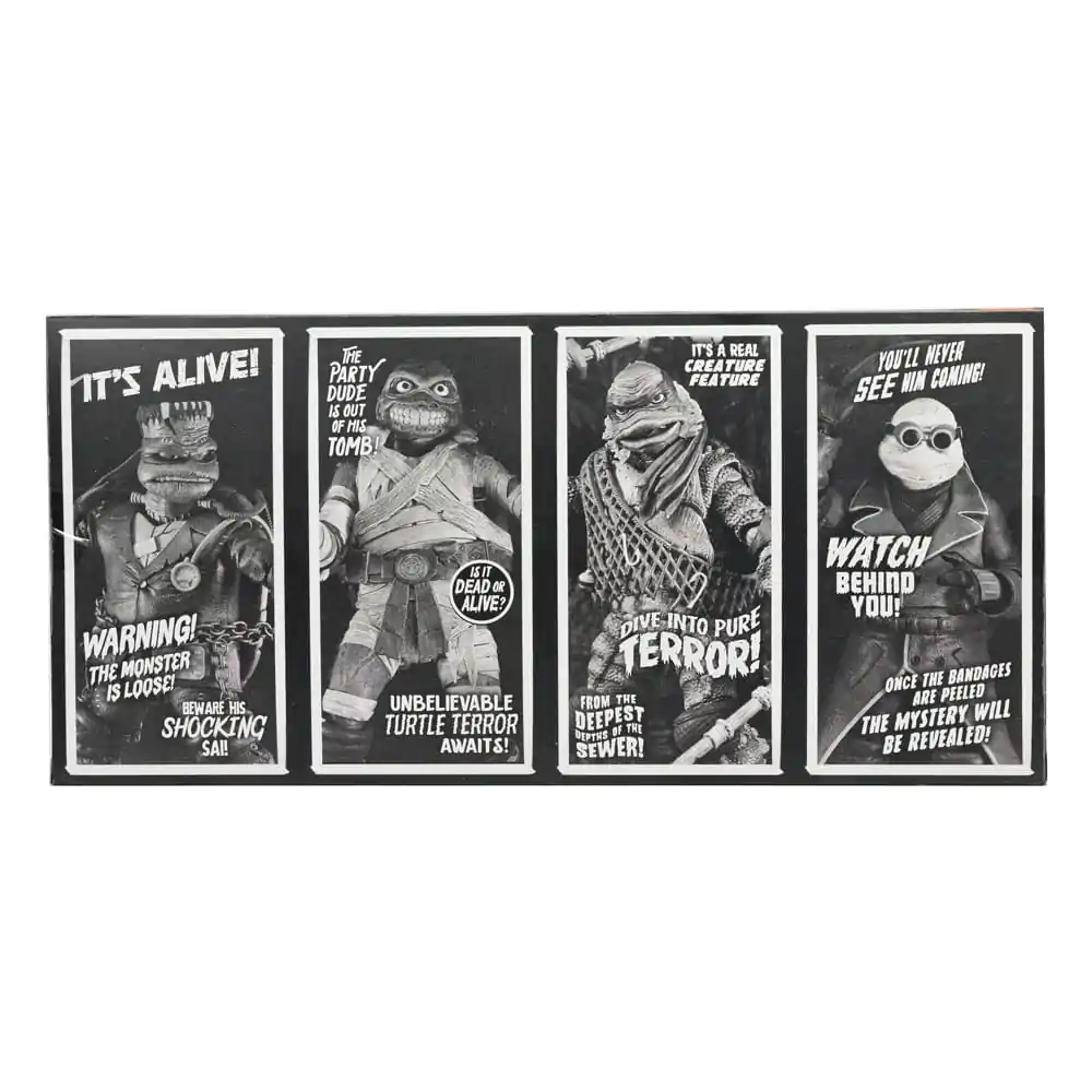 Universal Monsters x Teenage Mutant Ninja Turtles Action Figures 4-Pack Turtles Black & White 18 cm product photo