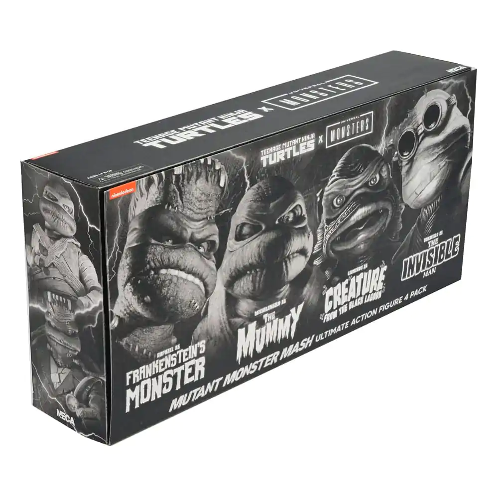 Universal Monsters x Teenage Mutant Ninja Turtles Action Figures 4-Pack Turtles Black & White 18 cm termékfotó