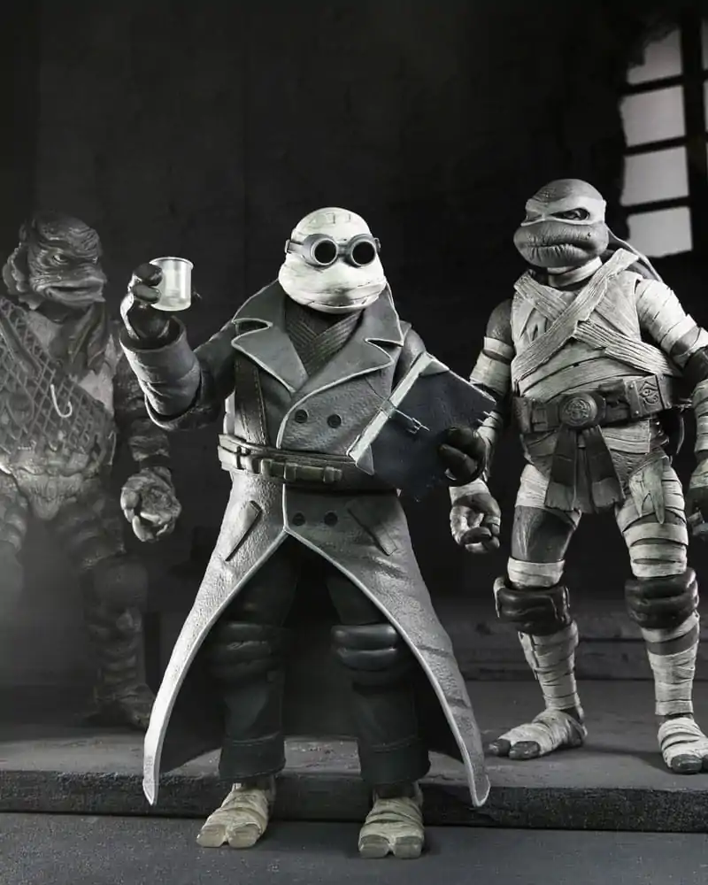 Universal Monsters x Teenage Mutant Ninja Turtles Action Figures 4-Pack Turtles Black & White 18 cm termékfotó