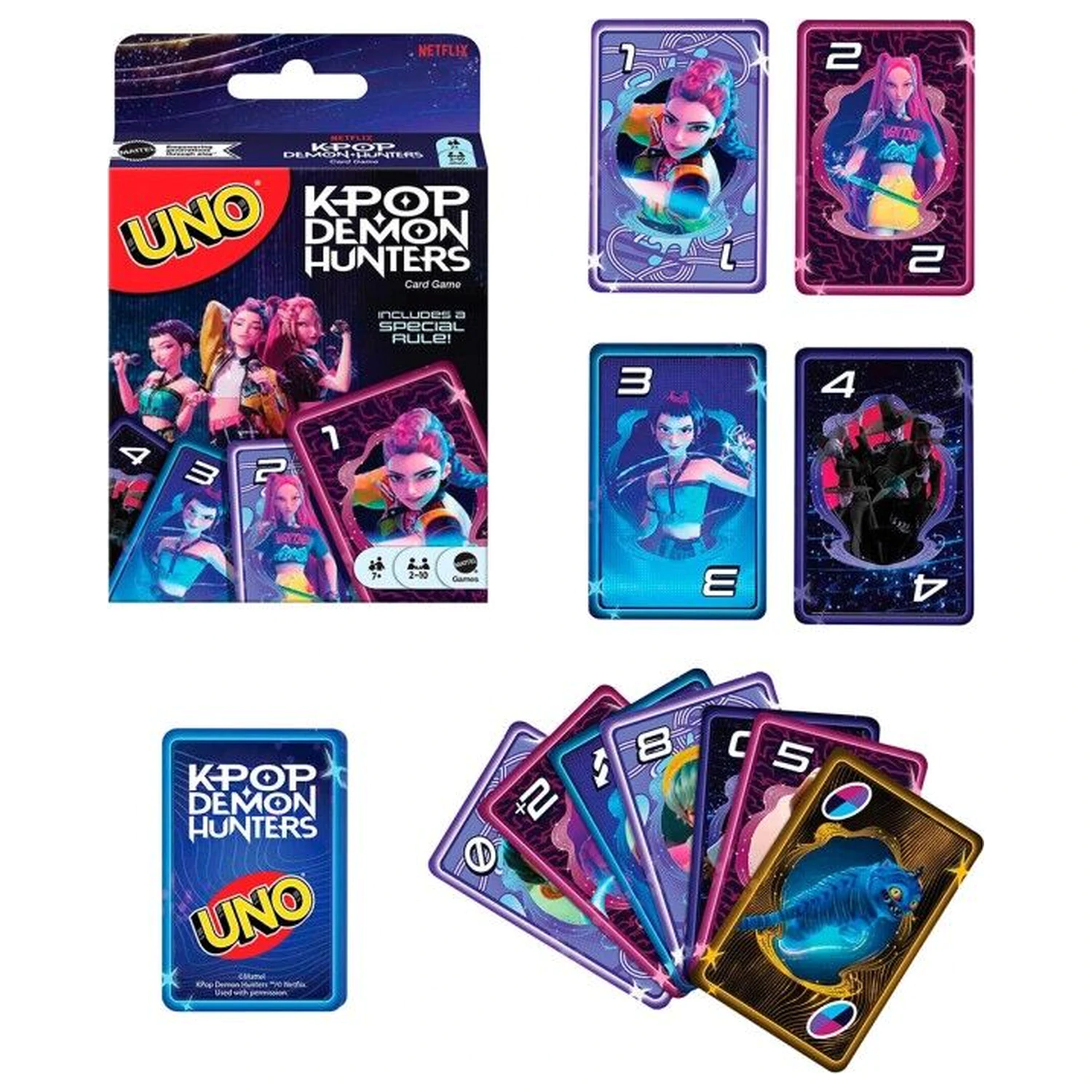 UNO K-Pop Demon Hunters card game product photo