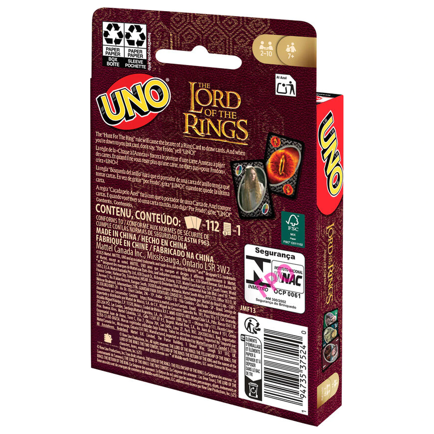 UNO Lord of the Rings card game product photo