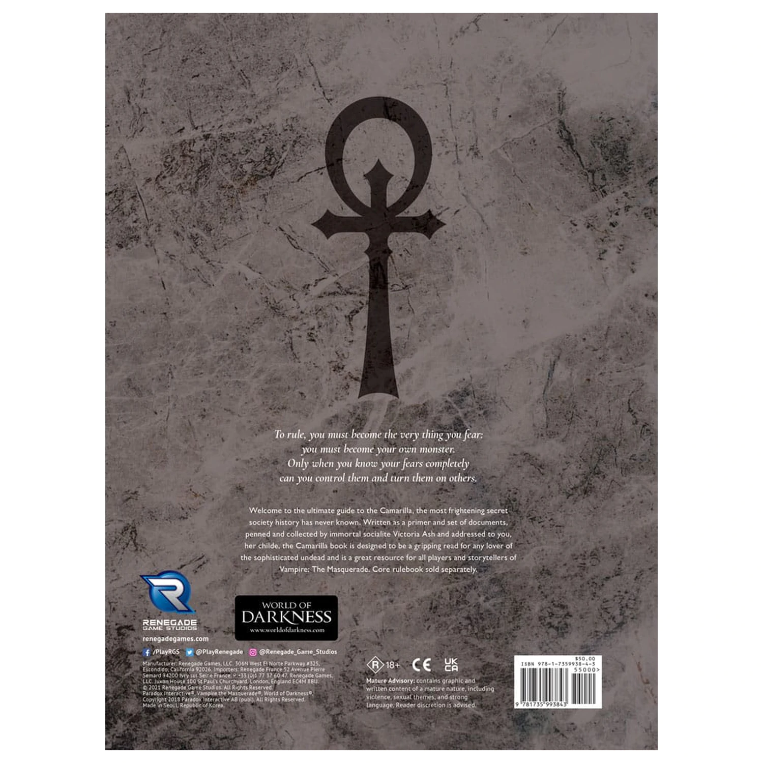 Vampire: The Masquerade 5th Edition RPG book Camarilla Sourcebook *Englische Version* product photo