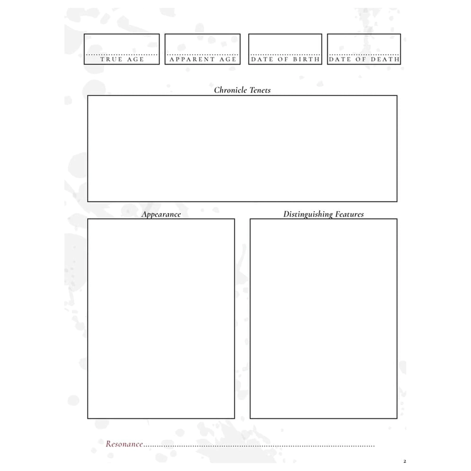Vampire: The Masquerade 5th Edition RPG Journal Expanded Character Sheet Journal *Englische Version* product photo