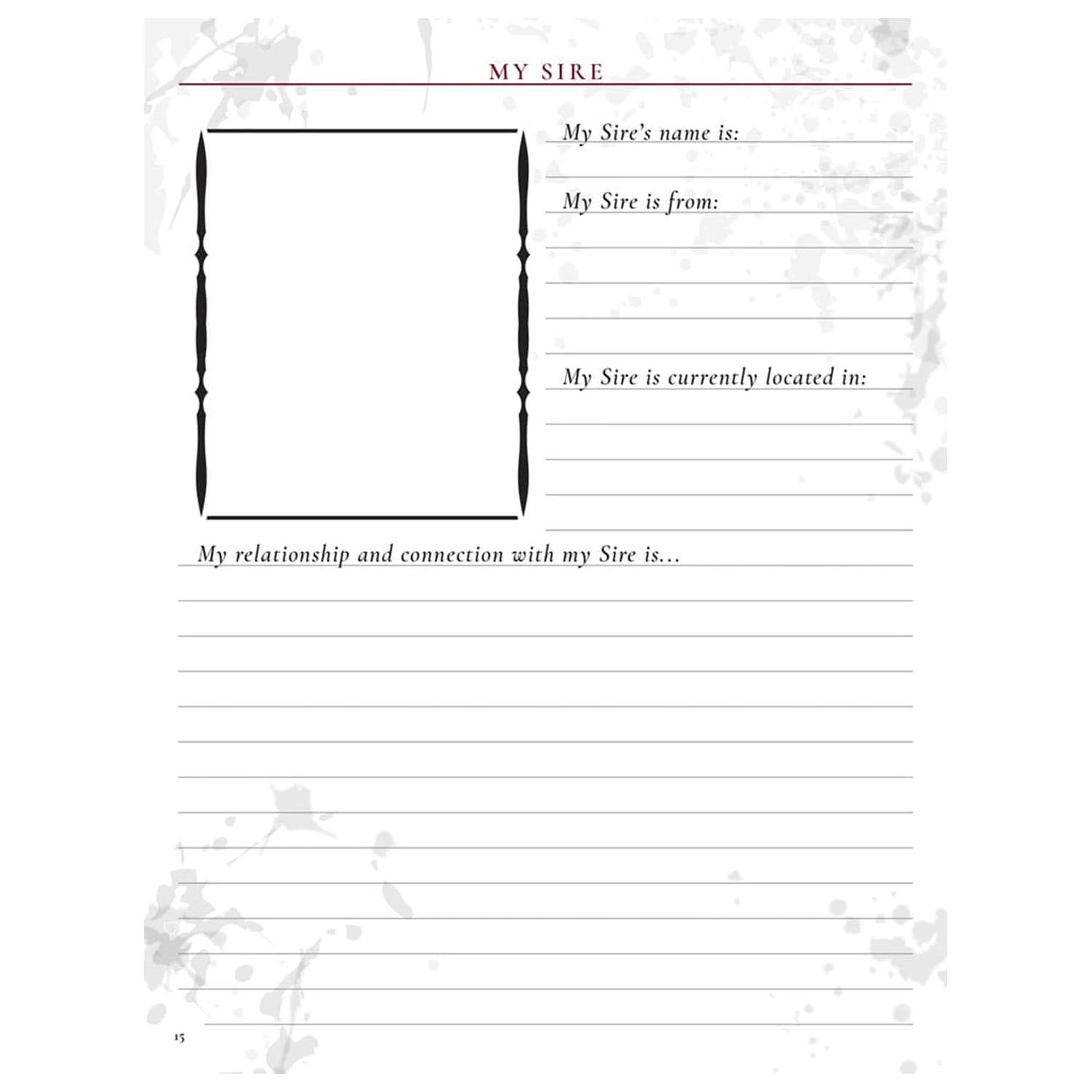 Vampire: The Masquerade 5th Edition RPG Journal Expanded Character Sheet Journal *Englische Version* product photo