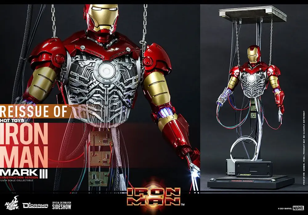 Iron Man Movie Masterpiece Action Figure 1/6 Iron Man Mark III (Construction Version) 39 cm product photo