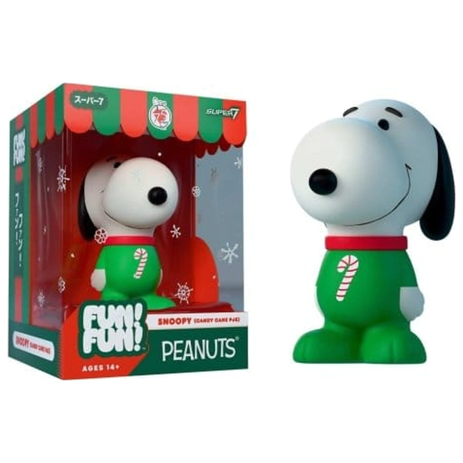 Vintage Peanuts Fun! Fun! Mini Figure Wave 03 Holiday Snoopy (Candy Cane PJs) product photo